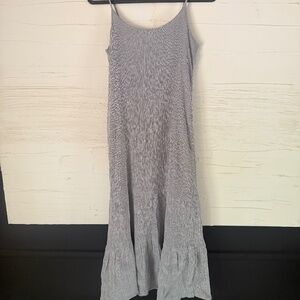 MINIMUM | Size Small | Grey Tiered Linen-Look Maxi Dress